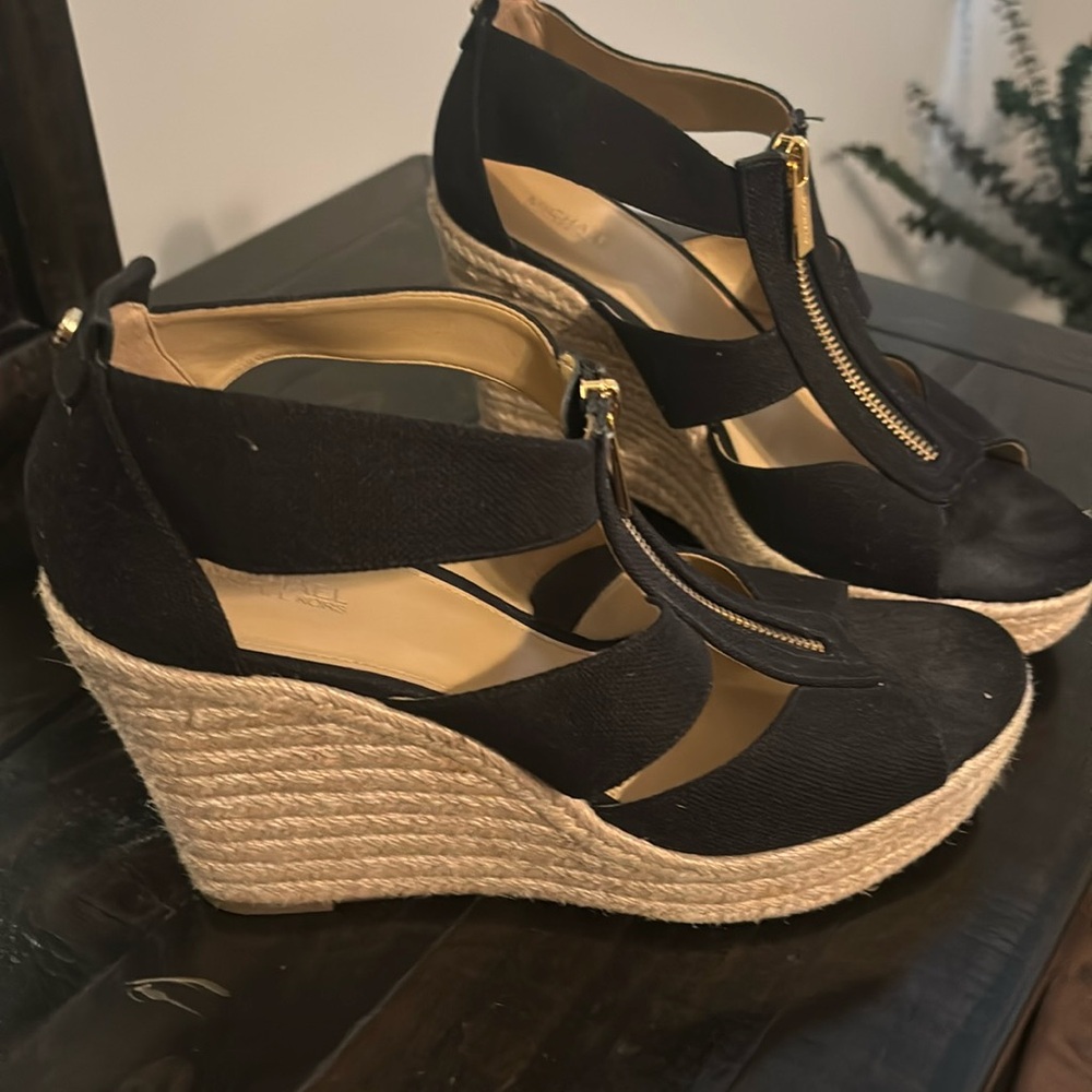 Michal Kors black wedges. Size 9.5